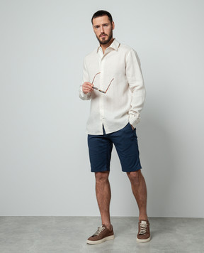 Kiton Синие шорты с шелком UFBLACK0606D