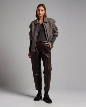 Brunello Cucinelli Серый пуловер в рубчик с люрексом M9A844502