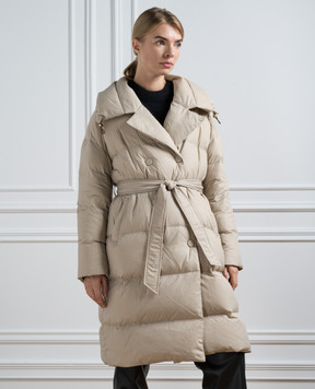 Be Florence Бежевий двобортний пуховик BE2373