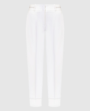 Peserico Білі штани з ланцюжком моніль P04672J001953