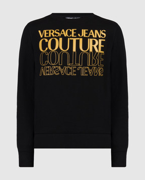 Versace Jeans Couture Черный свитшот с принтом логотипа Upside Down 76HAIC00CF00C
