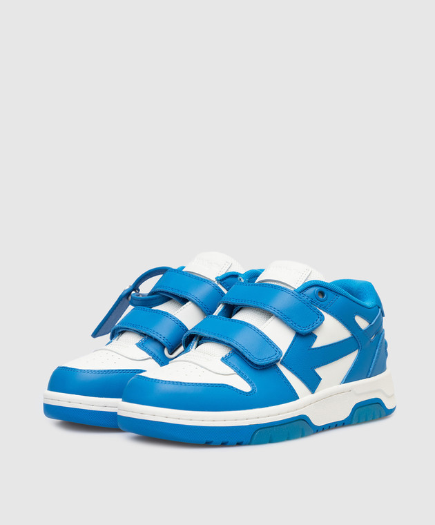 Off-White Детские синие кроссовки Out Of Office с фактурным логотипом OBIA008F22LEA001 изображение 2