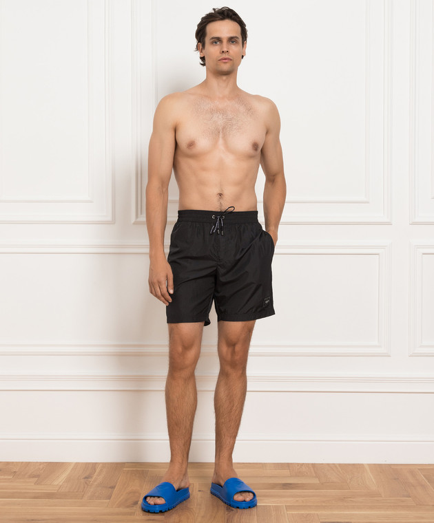Dolce&Gabbana Черные плавательные шорты с патчем логотипа M4B12TFUSFW изображение 2