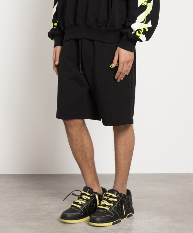 Off-White Черные шорты с логотипом OMCI013S23FLE002 изображение 3