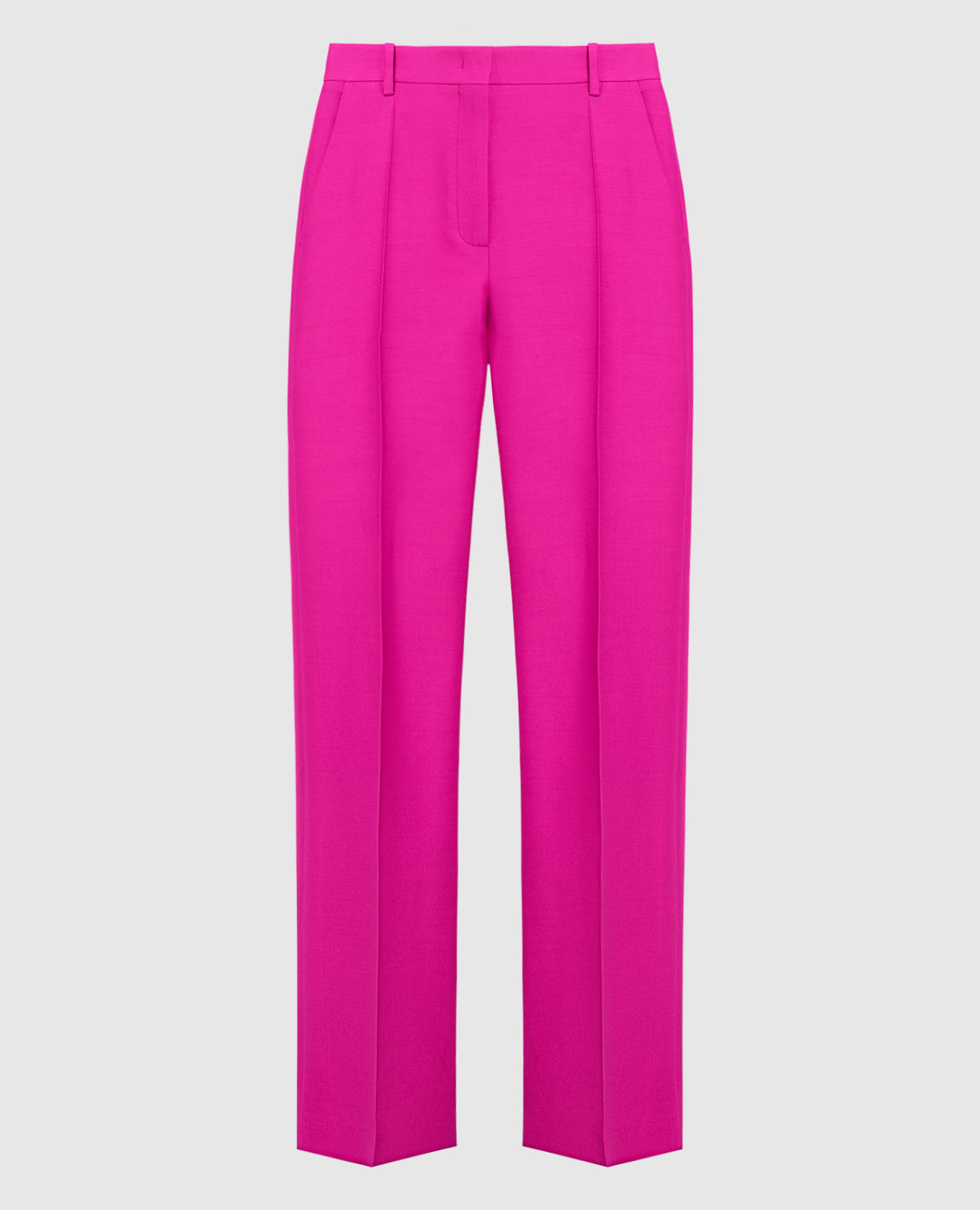 Розовые брюки из шерсти и шелка