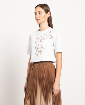 Ermanno Scervino Біла футболка з вишивкою D422L317DUX