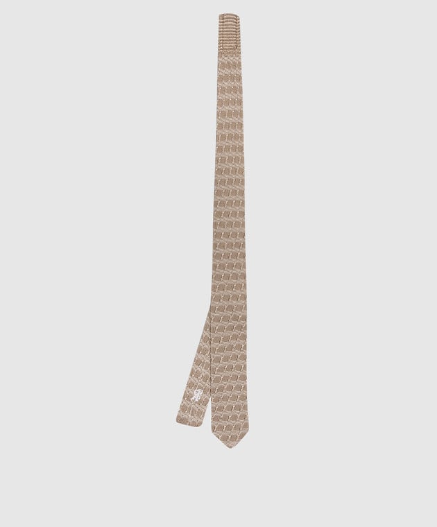 Stefano Ricci Дитяча коричнева краватка із шовку у візерунок YCRMTSR8162 зображення 2