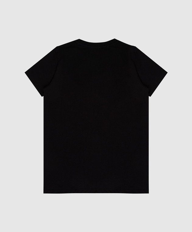 Balmain Дитяча чорна футболка з логотипом. 6Q8501Z0057410 зображення 2