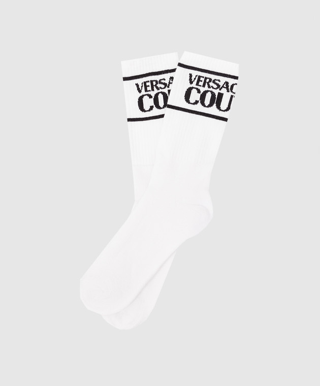 Versace Jeans Couture Білі шкарпетки з логотипом 72VA0J04ZG079 зображення 2