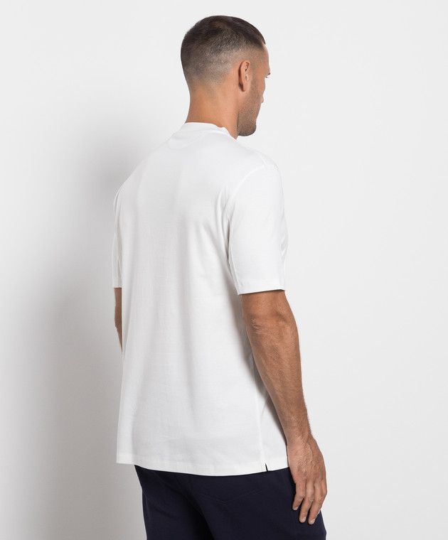 Brunello Cucinelli Белая футболка с логотипом принт M0T718452 изображение 4