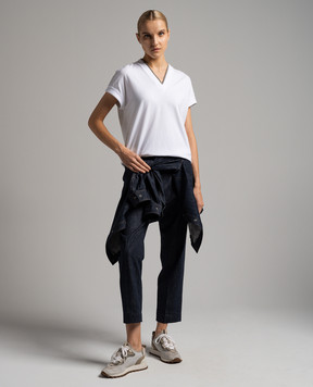 Brunello Cucinelli Біла футболка з відворотами M0T18BD222