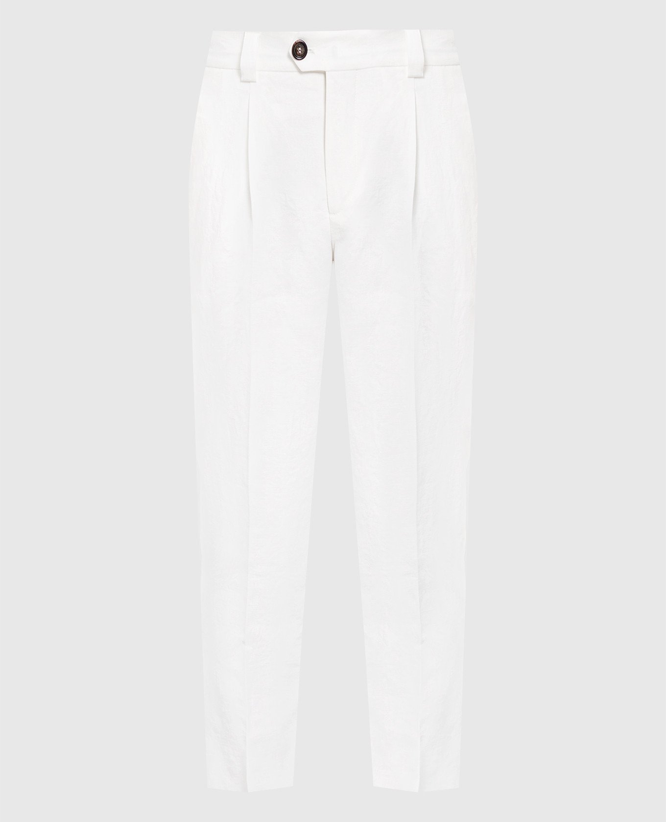Белые брюки из льна