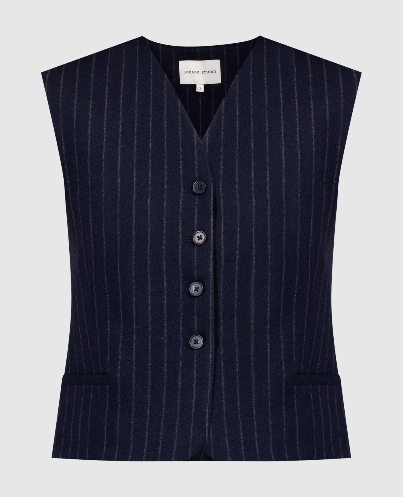 Smith wool and cashmere striped vest in blue