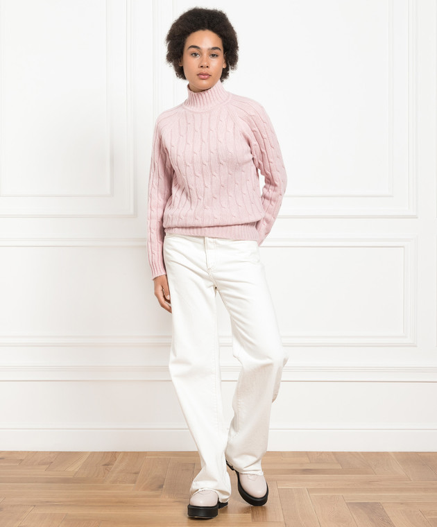 Babe Pay Pls Pink sweater made of cashmere in a textured pattern MD9701305341TR image 2