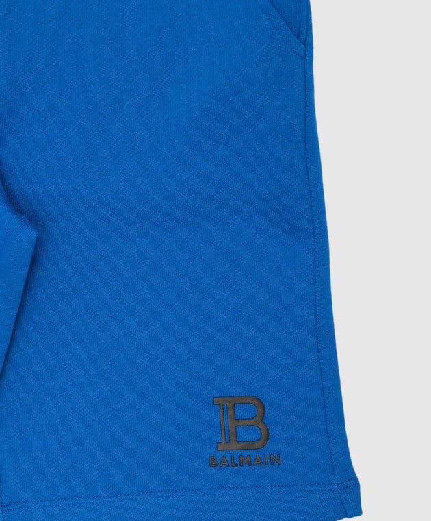 Balmain Children's blue shorts with a logo BS6S59Z0001410 image 3