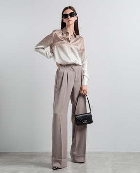 Ermanno Scervino Белая блуза из шелка с узором D432K328HFN