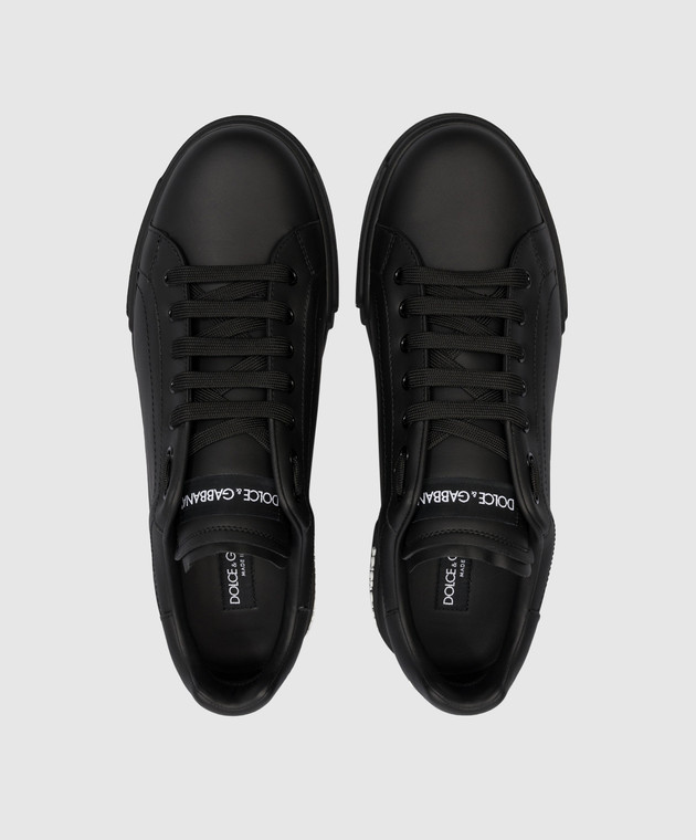 Dolce&Gabbana Portofino black leather sneakers with logo CS2213AA335 image 4