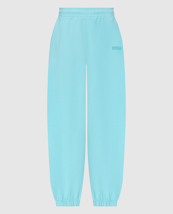 Blue joggers with logo embroidery