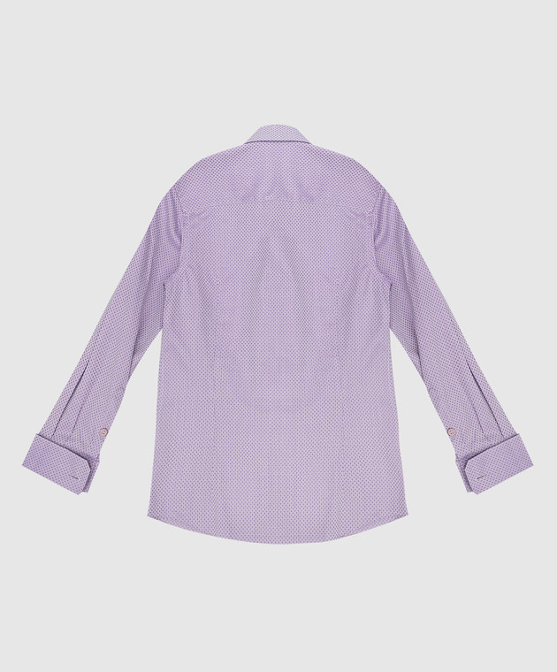Stefano Ricci Children's purple shirt in a geometric pattern YC004040K1801 image 2