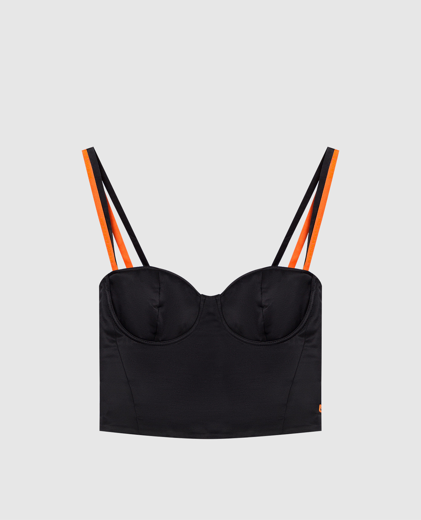 

Черный топ-бюстье с принтом логотипа, Топы