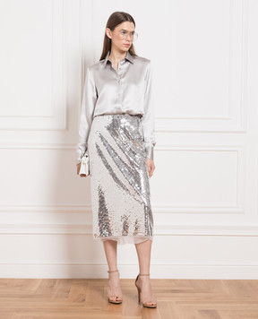 Ermanno Scervino Серая блуза с шелком D422K708NTQ