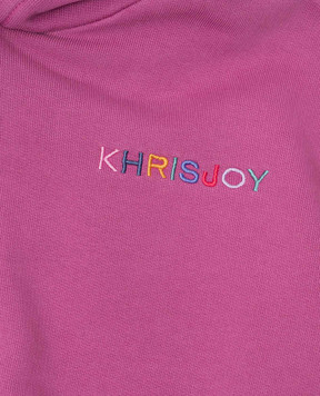 Khrisjoy Дитяче фіолетове худі з вишивкою логотипа KT4P00F0132
