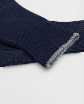 Brunello Cucinelli Синие перчатки из кашемира M2293118