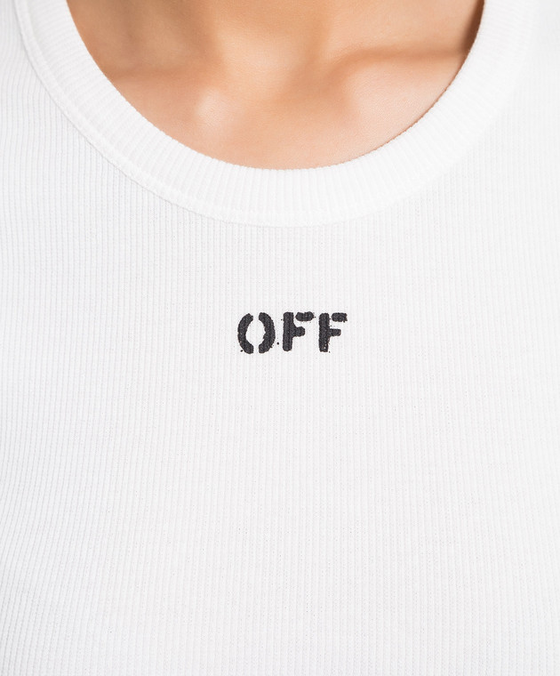 Off White White t shirt with contrasting logo print