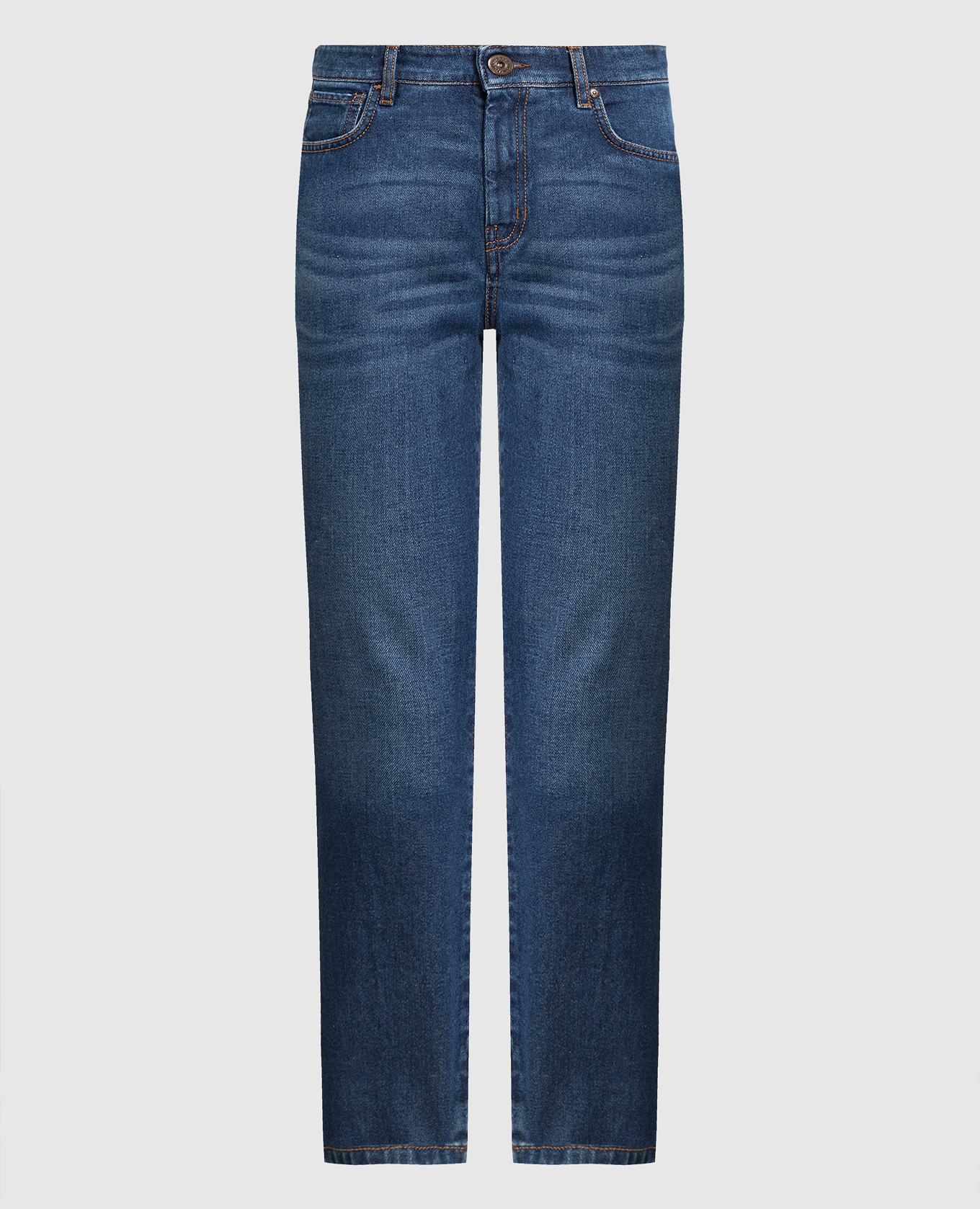 

Синие джинсы-слим Eufrate с эффектом потертости, Синий, Зауженные джинсы