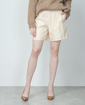 Max Mara Бежевые шорты Piadena с вышивкой логотипа PIADENA