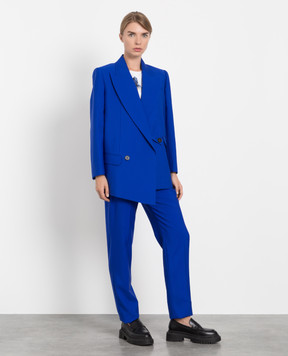 Alexander McQueen Синие брюки из шерсти 705542QJACX