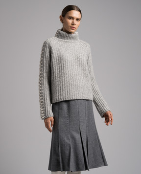 Ermanno Scervino Сірий светр з фактурною вишивкою D435M360RPUY