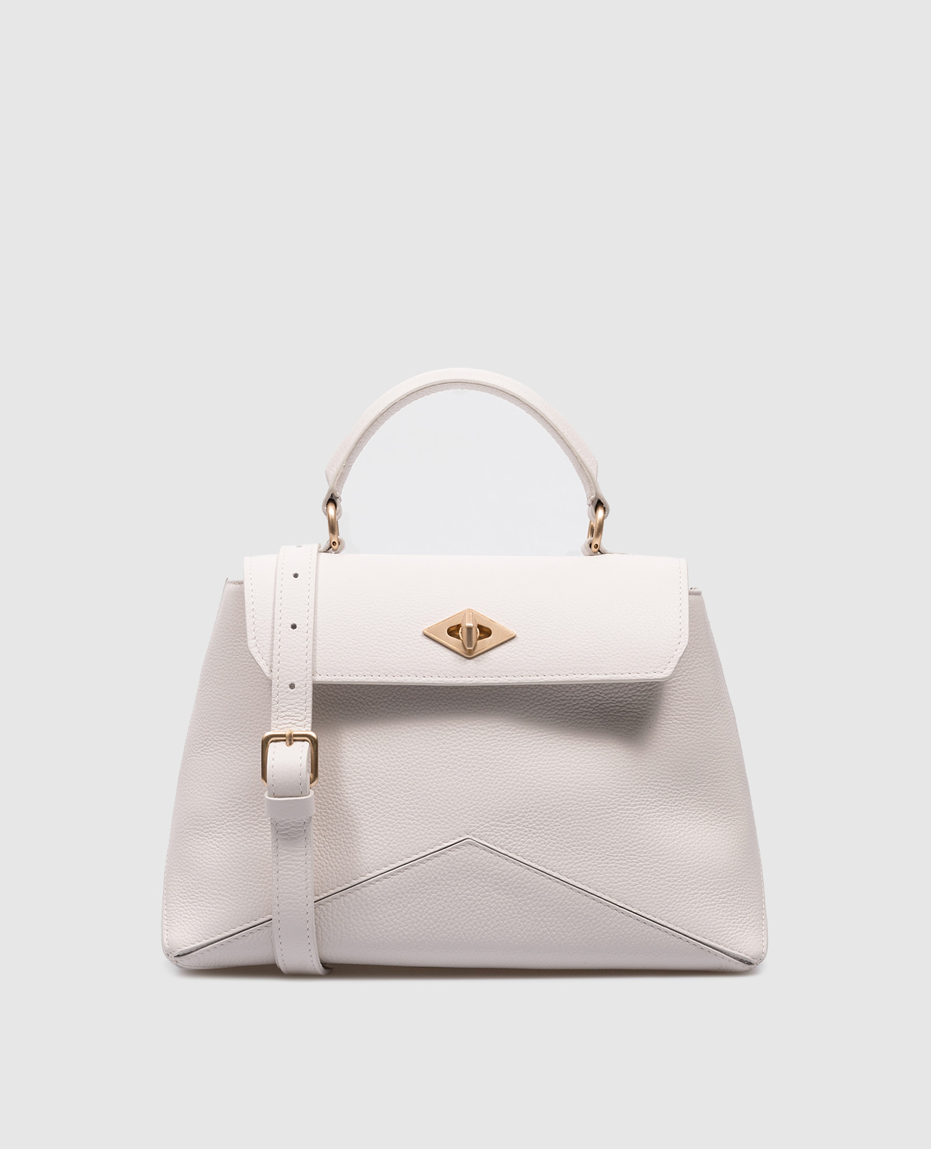 

Белая кожаная сумка Diamond Bag, Белый, Сумки на плечо