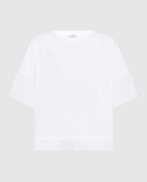 Peserico Белая блуза с пайетками S06570J0Q500070