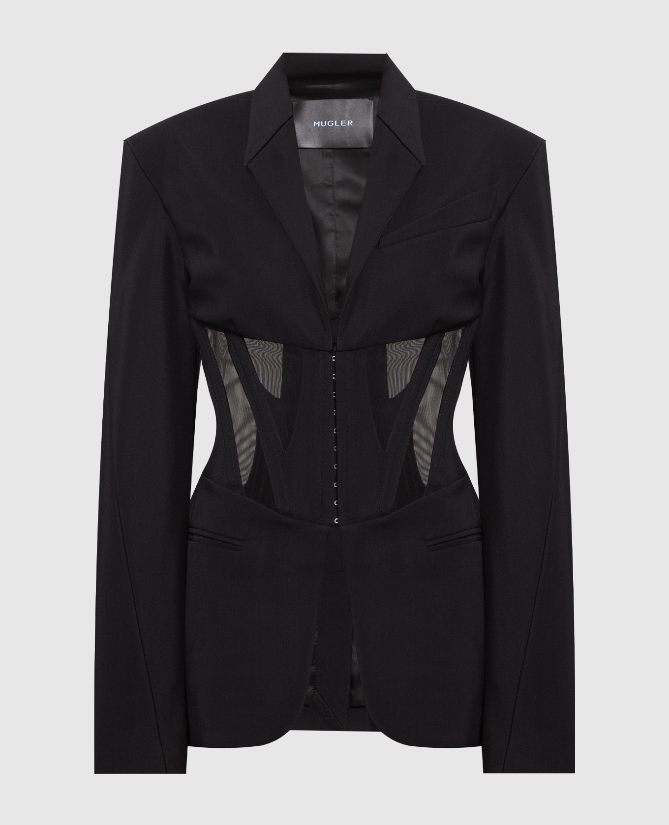 Thierry Mugler 花柄ノーカラージャケット　ベロア　黒　9AR 730a4f43-6d62-4e3a-95c9-