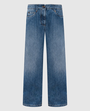 Brunello Cucinelli Синие джинсы с эффектом наложения слоев MA095P5851
