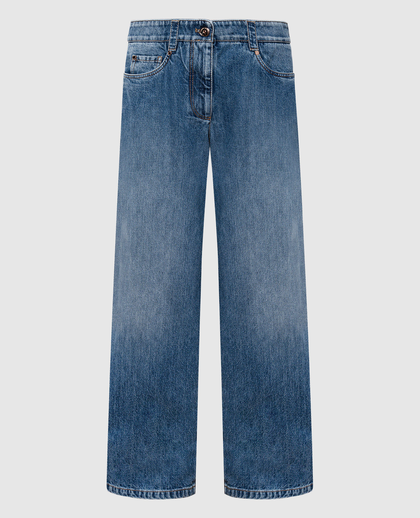 Синие джинсы с эффектом наложения слоев
