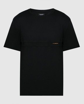 Stefano Ricci Черная футболка с вышивкой и логотипом MNH3402670803