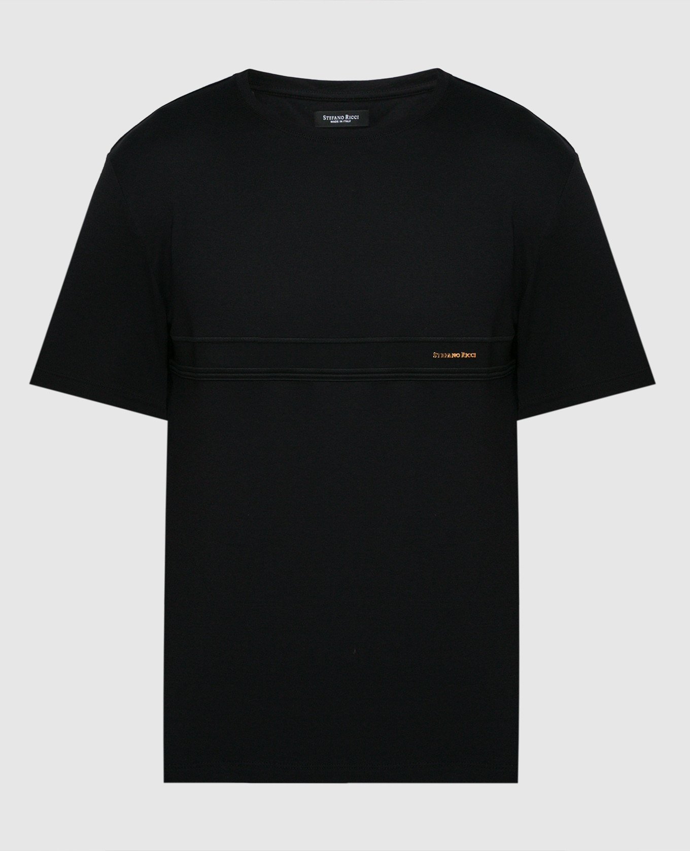 Black t-shirt with embroidery and logo