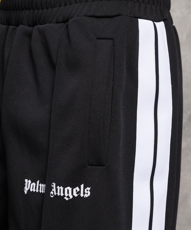 Palm Angels Черные шорты с лампасами и логотипом PMCB011C99FAB002 изображение 5