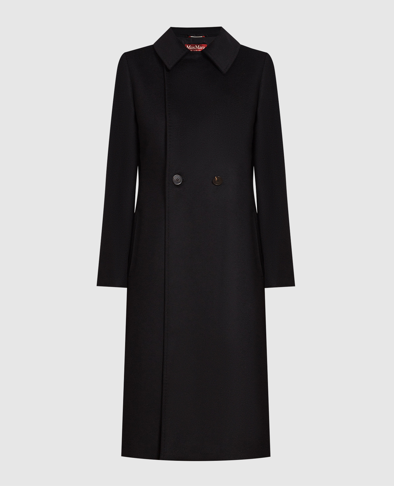 

Черное пальто из шерсти, Черный, Пальто