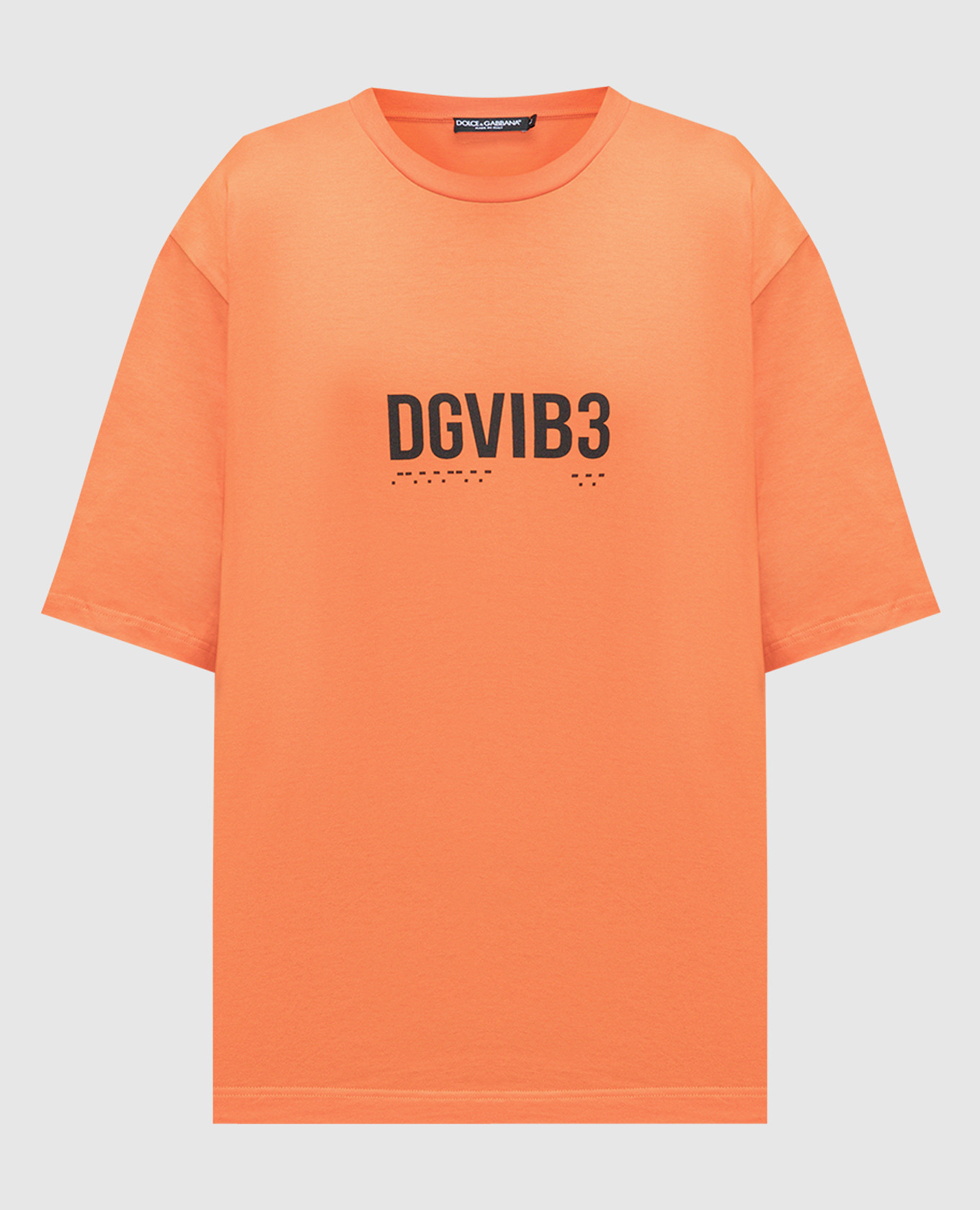 Оранжевая футболка с контрастным принтом DGVIB3
