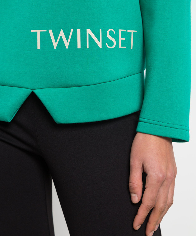 Twinset Green sweatshirt with logo print 222TP2442 изображение 5