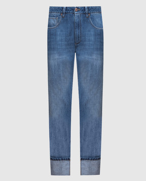 Brunello Cucinelli Сині джинси з ланцюжком моніль M0H72P5797