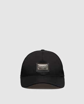 Dolce&Gabbana Чорна кепка з металевим логотипом GH590AGF421