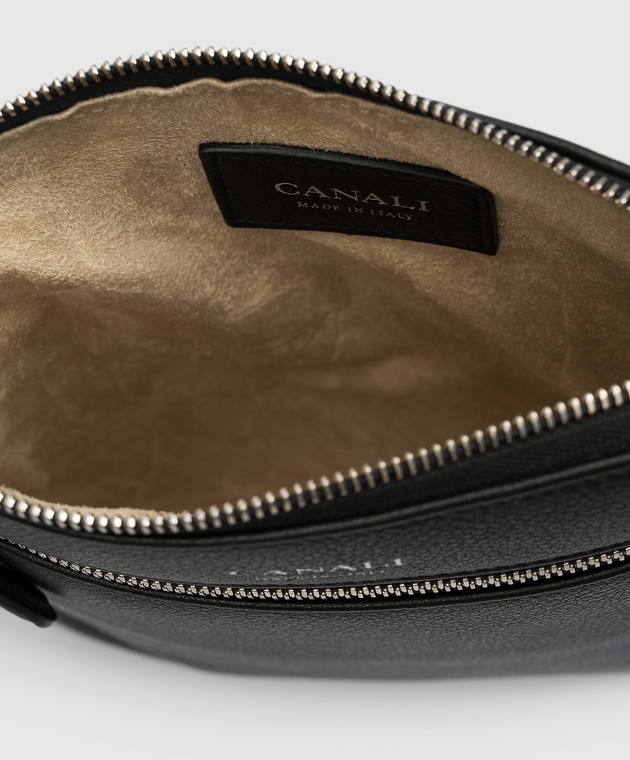 Canali Black leather shoulder bag NA00134P226101 image 4