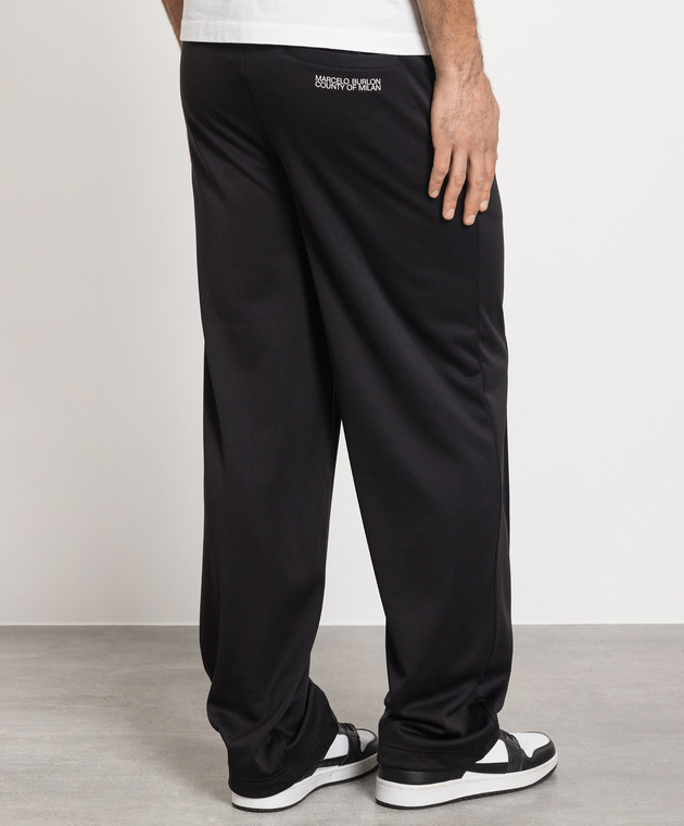 Marcelo Burlon Black sports pants TEMPERA CROSS with contrasting logo CMCJ001C99JER001 изображение 4