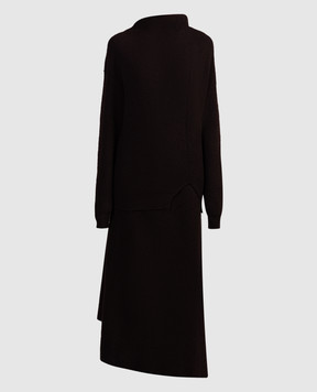 The Row Коричневый костюм из шерсти из джемпера и юбки Desdemona 5821Y5285822Y528