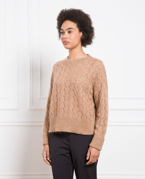 Brunello Cucinelli Коричневый свитер с люрексом MBG747600P
