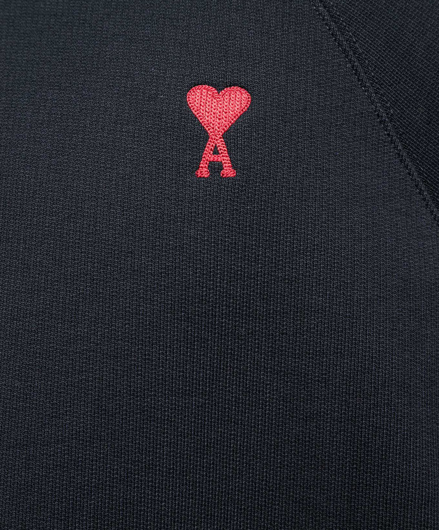 Ami Alexandre Mattiussi - Black sweatshirt with logo embroidery ...